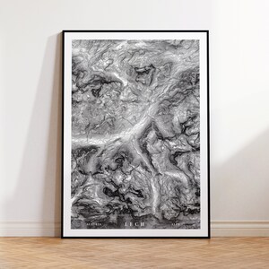 Lech | Österreich - Konturen Topographische Höhenkarte - Österreichische Alpen