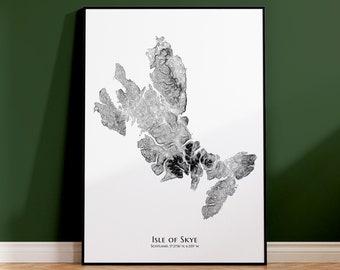 Isle of Skye | Scotland - Scottish Islands Map Print - Contour Map - Topographic Map - Hiking Gift