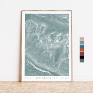 Ben Cruachan Map Print | Scottish Highlands - Mountain Map Print - Contour Map - Topographic Map - Hiking Gift