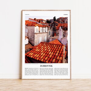 Dubrovnik Travel Print | Kroatien City Art | Europa | Wand Kunst Wohnkultur