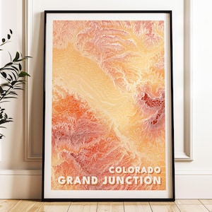 Grand Junction Topographische Karte | Colorado Kontur Print | Vereinigte Staaten von Amerika Poster | Reisegeschenk