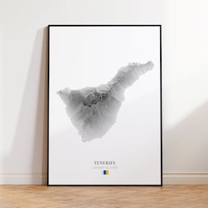 Teneriffa Topographische Reliefkarte | Reise-Druck