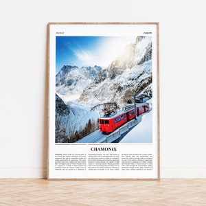 Chamonix Travel Print | Alpine French Art | Wall Art Home Decor