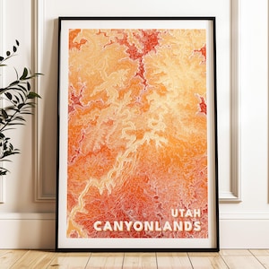 Carte topographique de Canyonlands | Affiche des États-Unis d'Amérique de Zazzle.be Liste d'envies Vous avez des idées ? Cadeau de voyage dans l'Utah