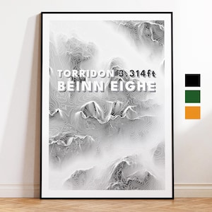 Topografische kaart Beinn Eighe afdrukken | Schotse Hooglanden Schotland Munro-poster