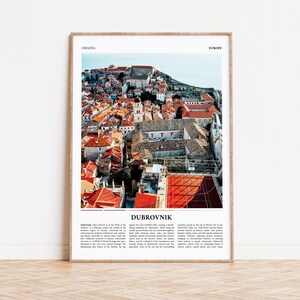 Dubrovnik Travel Print | Kroatien City Art | Europa | Wand Kunst Wohnkultur