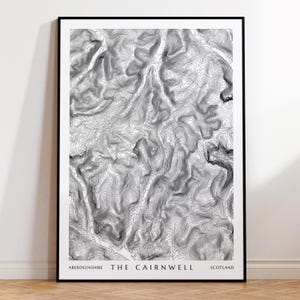Die Cairnwell Glenshee Topographische Karte Drucken | Schottisches Hochland Schottland Munro Reiseposter Wandern Geschenk