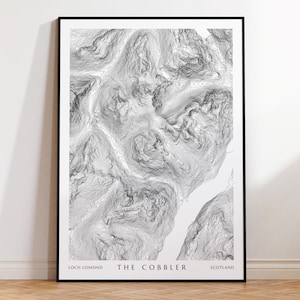 The Cobbler Topographische Karte Drucken | Loch Lomond Munros Schottland Reise Poster Wandern Geschenk