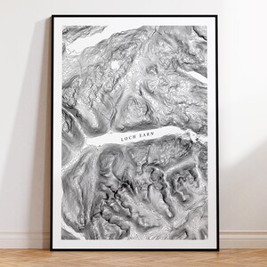 Loch Earn Topographische Karte Drucken | Schottisches Hochland Schottland Munro Reiseposter Wandern Geschenk