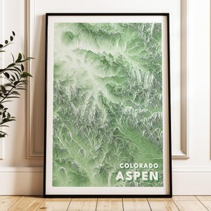 Espe Poster Druck | Colorado Karte USA | Topographie Reliefkarte | SkiResort Wandbild