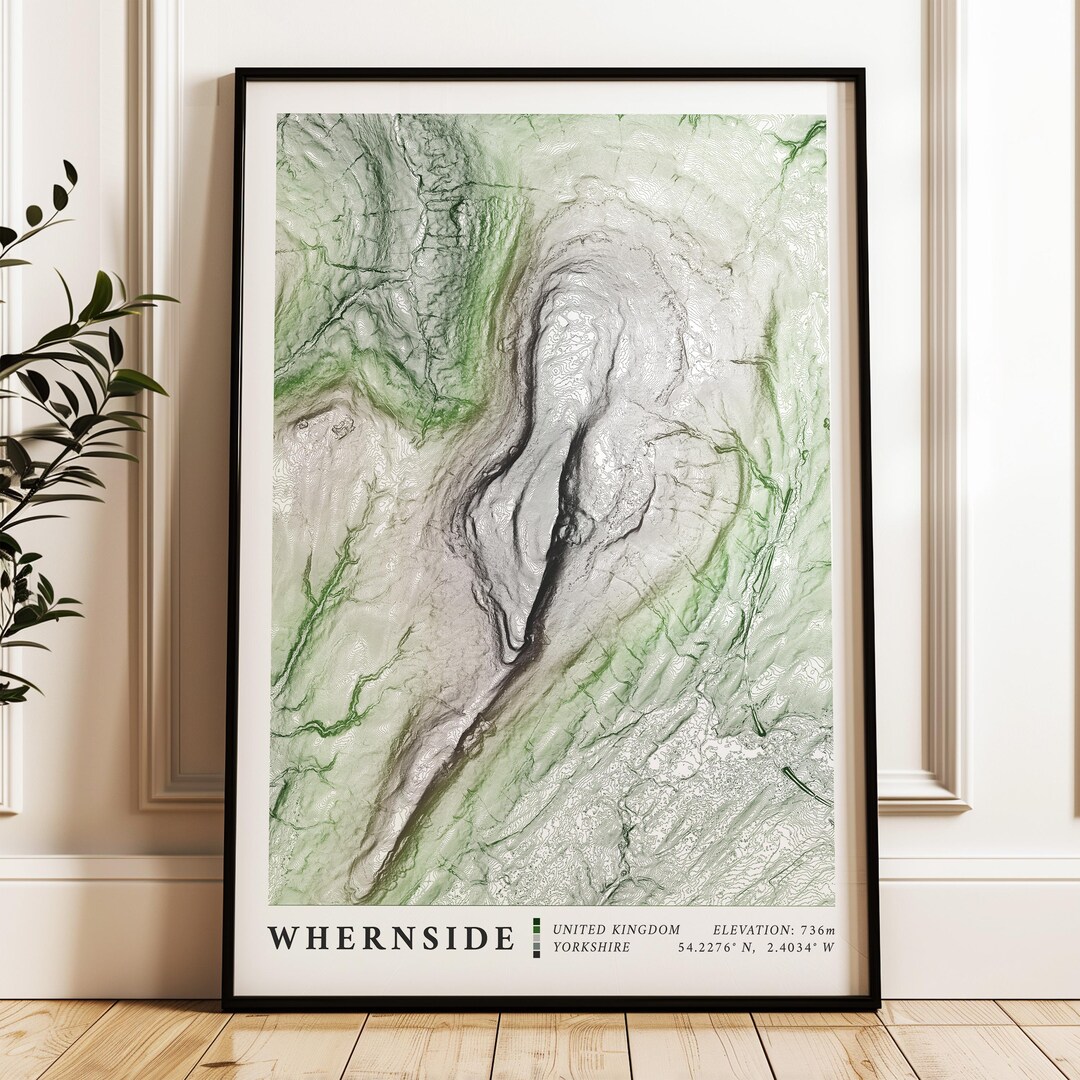 Whernside Map | Yorkshire Three Peaks Topographic Print L Yorkshire ...