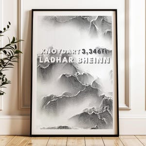 Topografische kaart Ladhar Bheinn afdrukken | Schotse Hooglanden Schotland Munro-poster