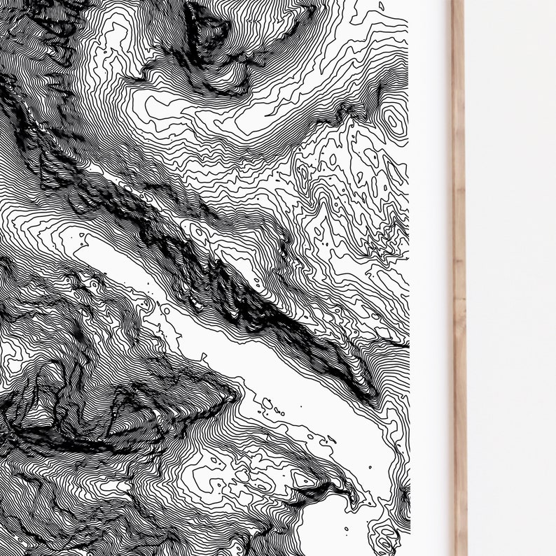 Cuillinne Ridge Map Cuillin Ridge Topographic Contour Map - Isle of Skye Print - Scotland ...
