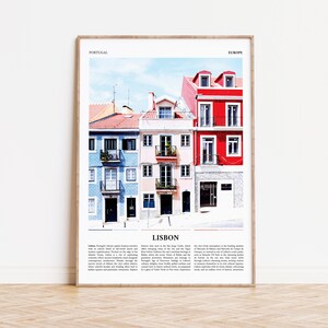 Lissabon Reisedruck | Portugal Stadt Kunst | Portugisisches Europa |  Wand Kunst Wohnkultur