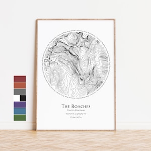 Die Kakerlaken Poster | Peak Distrikt - Bergkarte Print - Konturkarte - Topographische Karte - Wander Geschenk