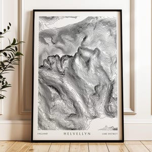 Carte topographique imprimée Helvellyn | Poster Parc national du Lake District - Striding Edge - Cadeau de randonnée
