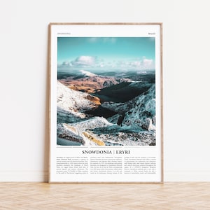 Snowdon Reise-Druck | Wales UK | Snowdonia Eyrir | Malerei Stil Wand Kunst Wohnkultur