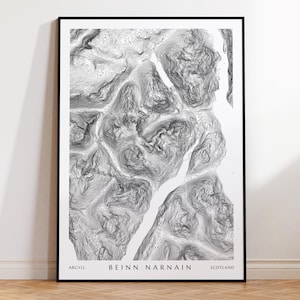 Beinn Narnain Argyll Mappa topografica Stampa / Highlands scozzesi Montagna Scozia Munro Poster di viaggio Escursionismo Regalo