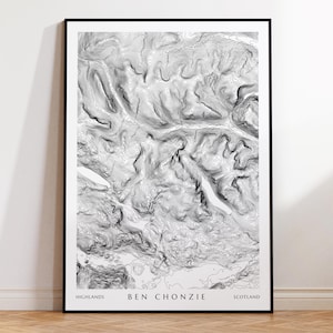 Ben Chonzie Topographische Karte Drucken | Schottisches Hochland Schottland Munro Reiseposter Wandern Geschenk