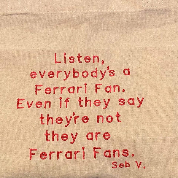 Fans de Ferrari / Sebastian Vettel Spruch Tragetasche