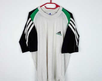 Vintage Adidas T-shirt Blue and Pink Tee Logo Imprint Hard