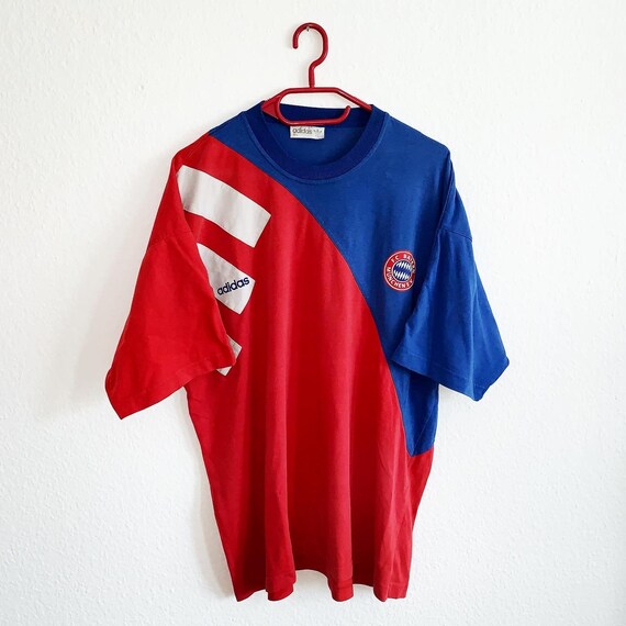 SIZE L Vintage Adidas FC Bayern FCB Shirt T-shirt Retro 90s - Etsy