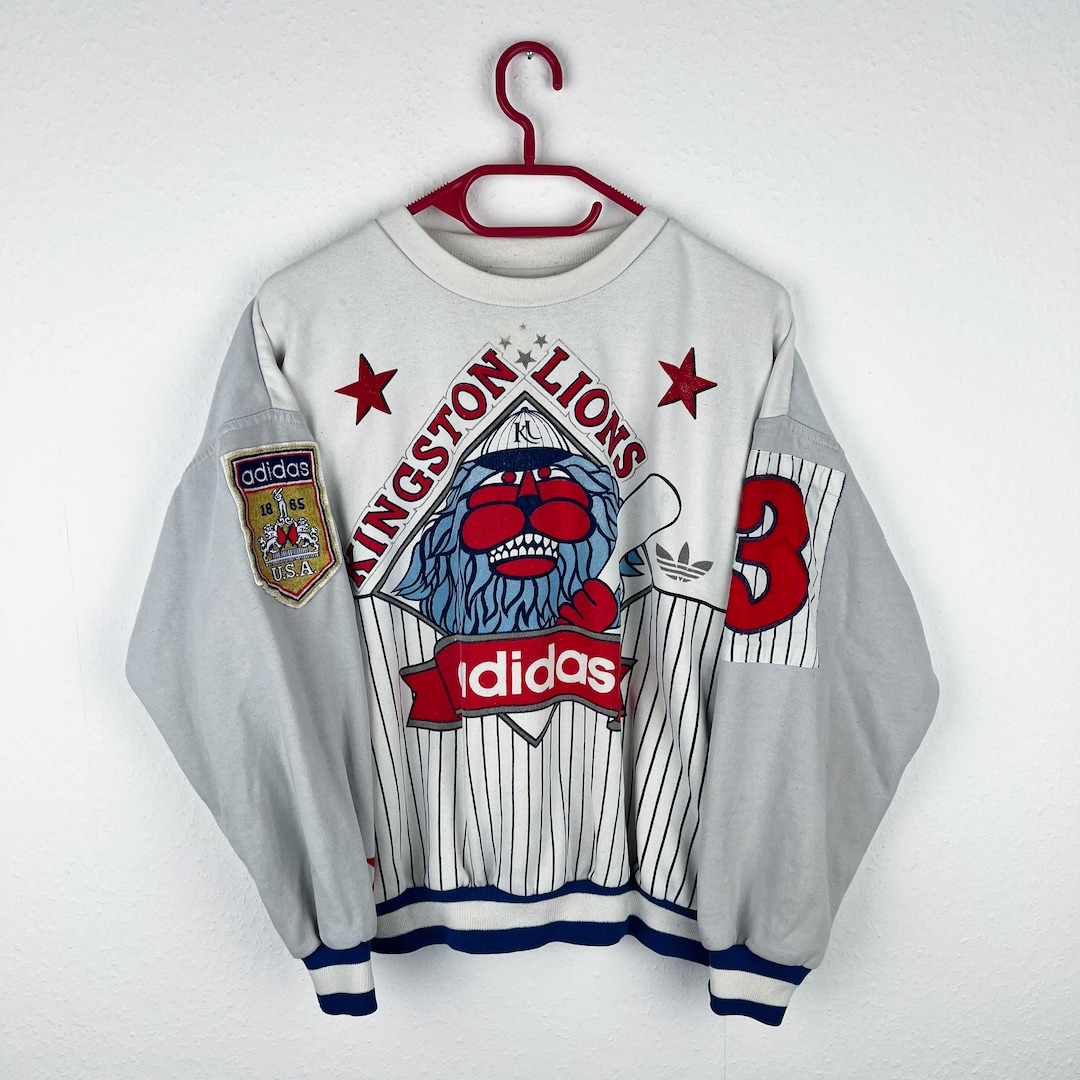 【ADIDAS ORIGINALS】Kingston Lions Baseball スウェット Vintage Adidas Sweater SIZE S Baseball Kingston Lions Best