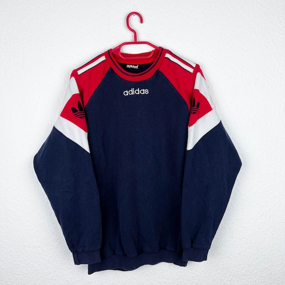 Adidas red white and blue sweatshirt sale
