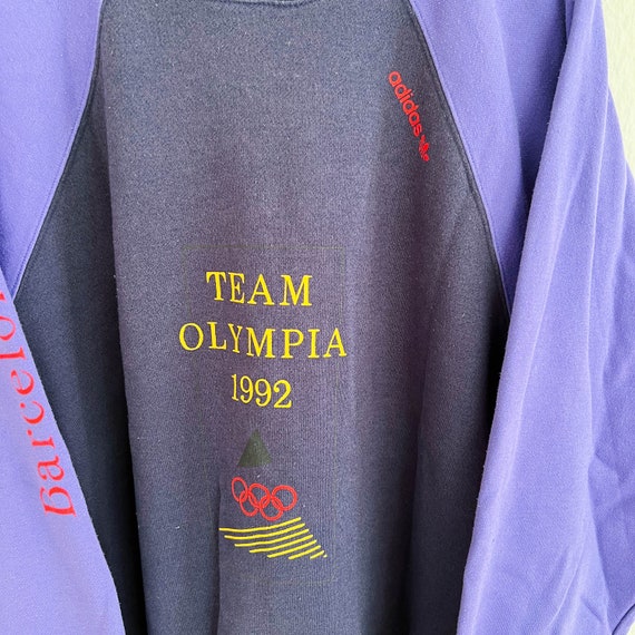 granizo nombre de la marca Descortés Vintage Adidas Olympia TALLA XL Suéter Barcelona - Etsy España