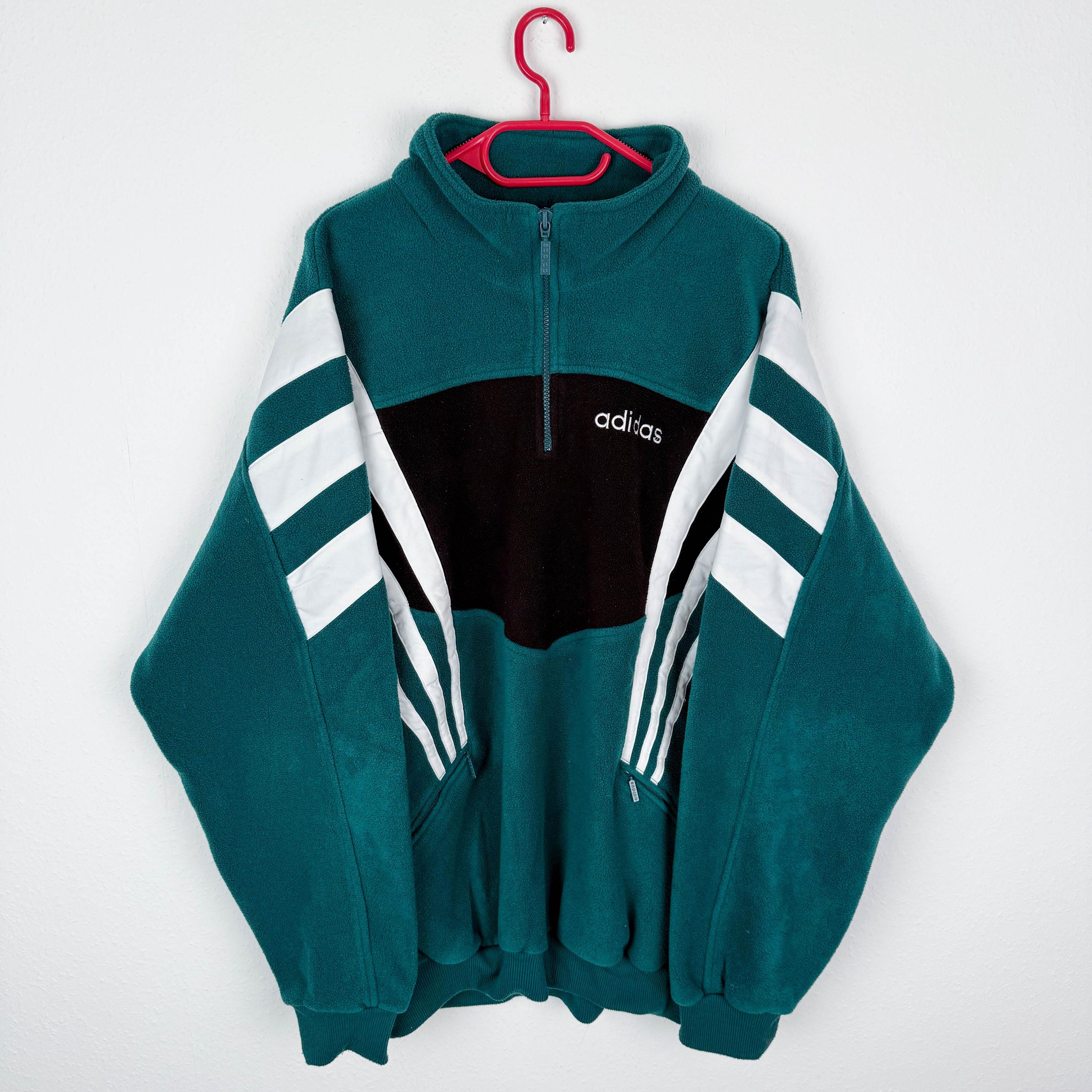 【90s】old adidas half zip nylon pullover Vintage 90'S Adidas Back Logo Half Zip Nylon Pullover Men's