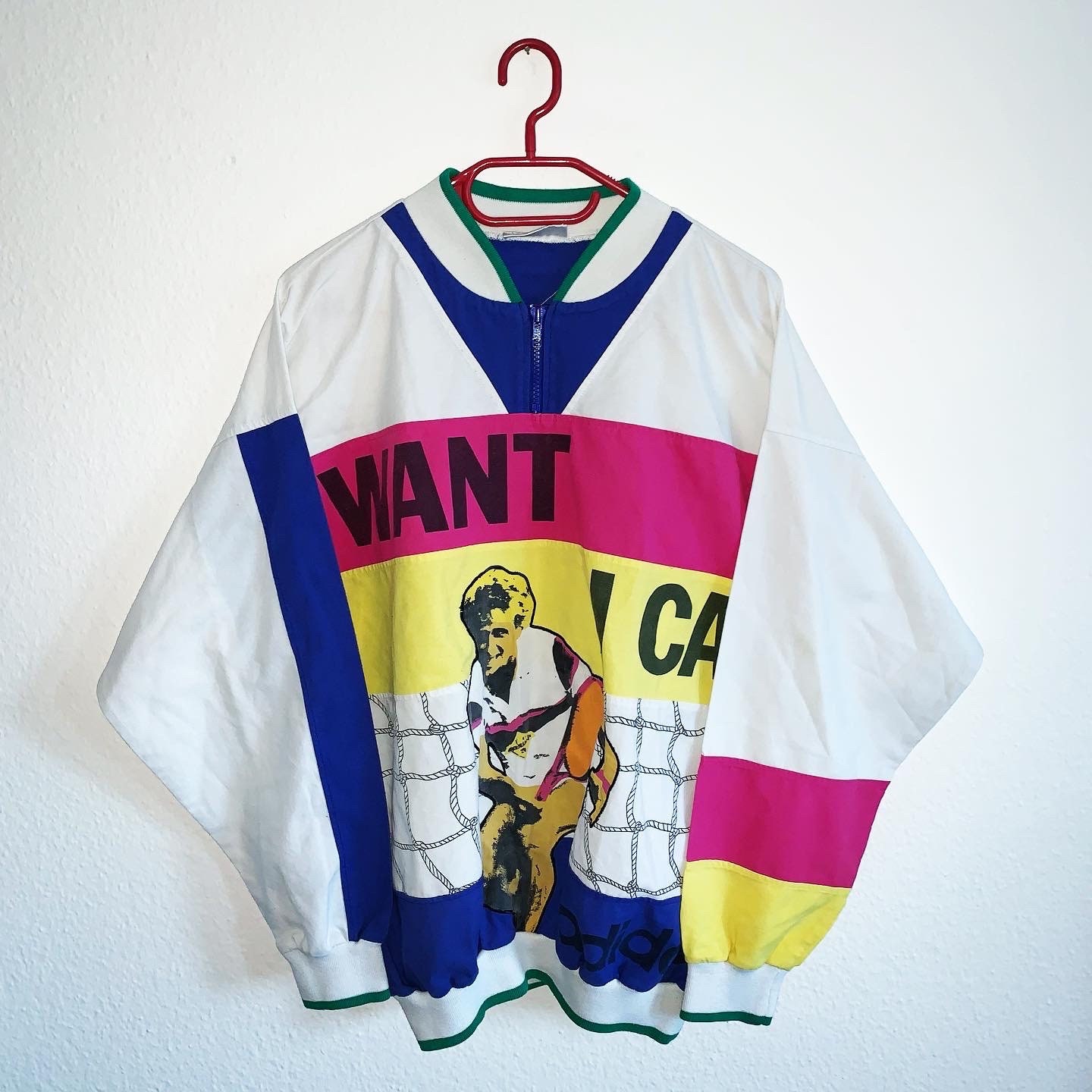 Vintage Adidas Sweater SIZE M Tennis I Want I Can Torsion - Etsy Singapore