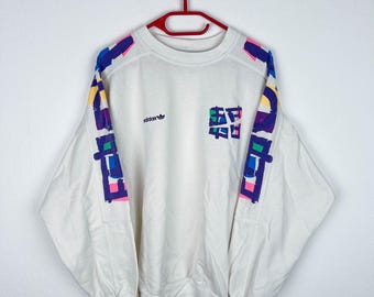ヴィンテージ アディダス ポロTシャツ サイズL ホワイト テニス 抽象柄