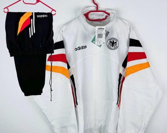 Giacca della pista da allenamento di calcio originale Adidas Germania 1990 Adidas piccola media Etsy Italia