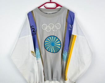 Suéter vintage Adidas Olympia, talla XL, Múnich, Estocolmo, retro, años 80 y 90.