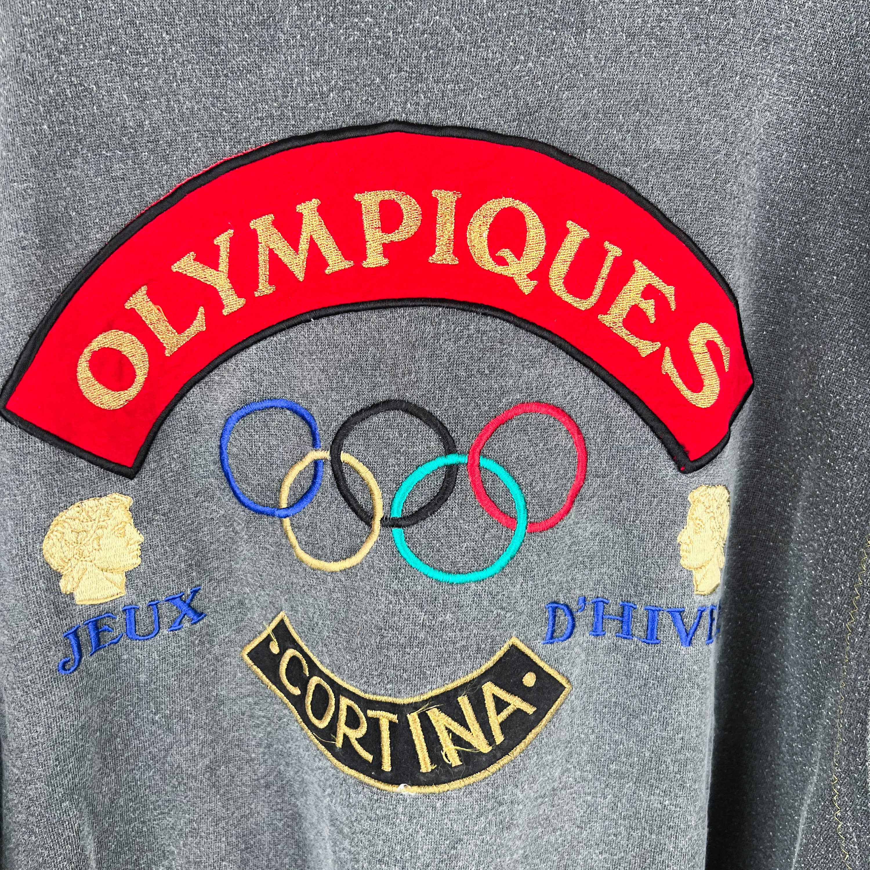 SIZE L Adidas Olympia Sweater Grenoble St. Moritz Pullover Vintage