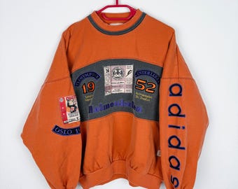 TALLA M Adidas Olympia Suéter Oslo Holmenkollen Jersey Vintage Retro 80s 90s Mejor Clásico