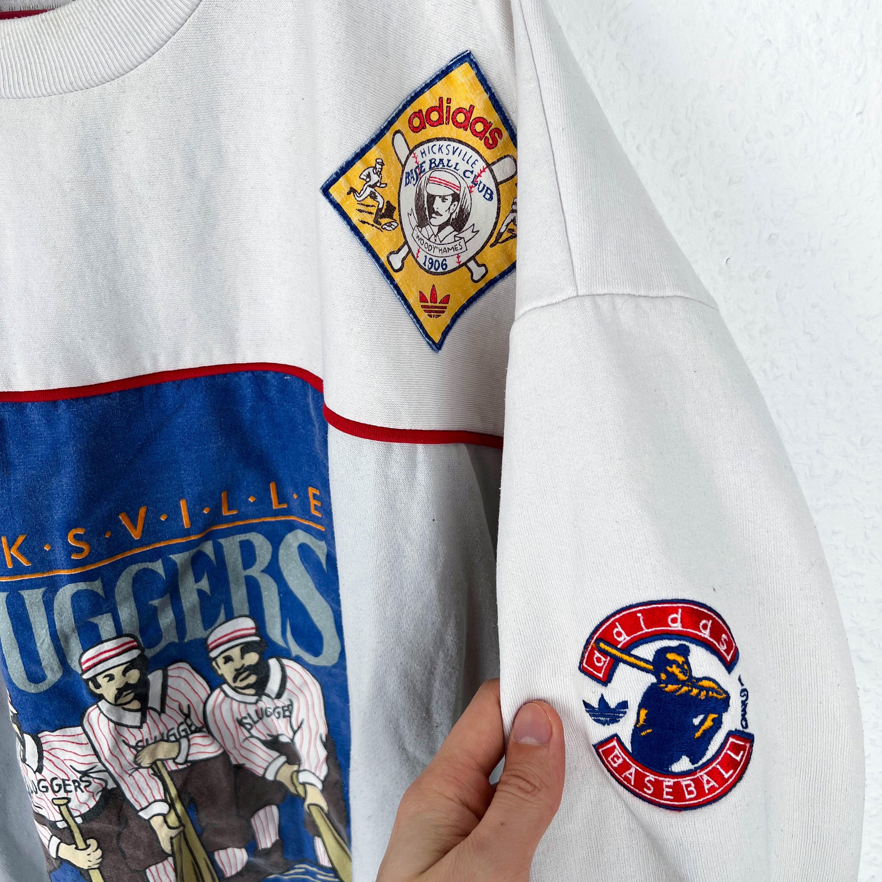 Vintage Adidas Sweater SIZE XL Hicksville Sluggers Baseball Best