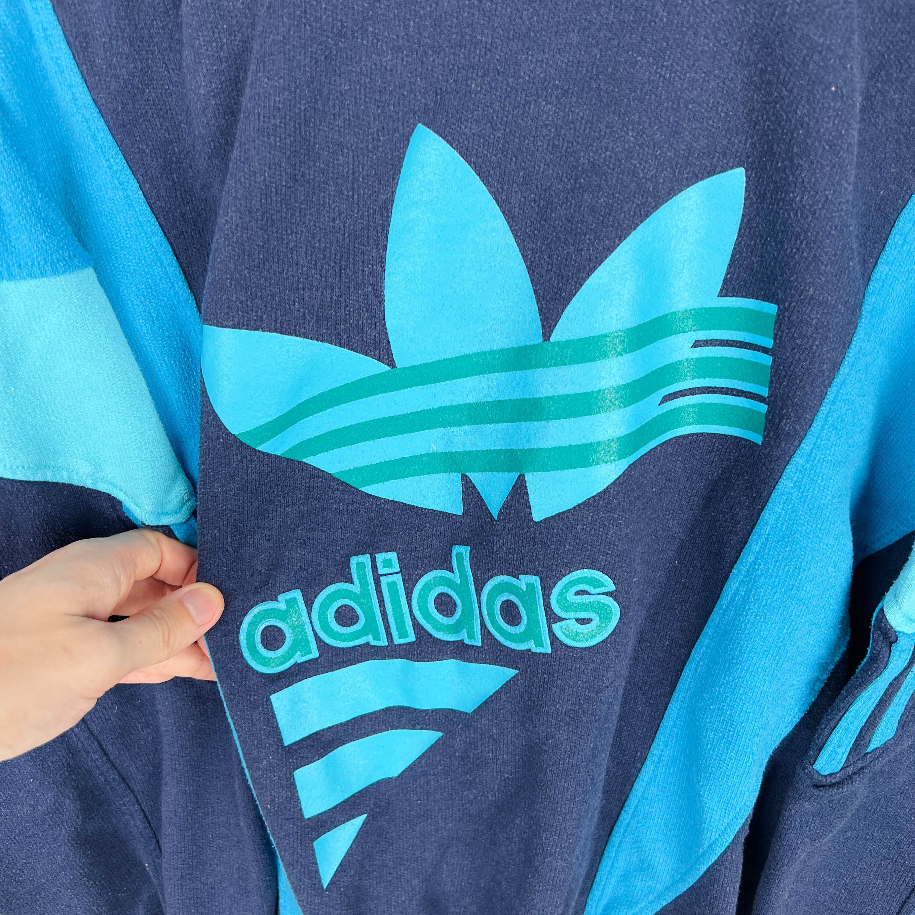 80s vintage adidas originals sweat 短丈 Vintage 80's Adidas Mens Zip up Sweatshirt Size Medium, True