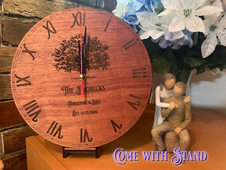 PERSONALIZED Engraved Clock Wedding Gift Anniversary Furniture Etsy