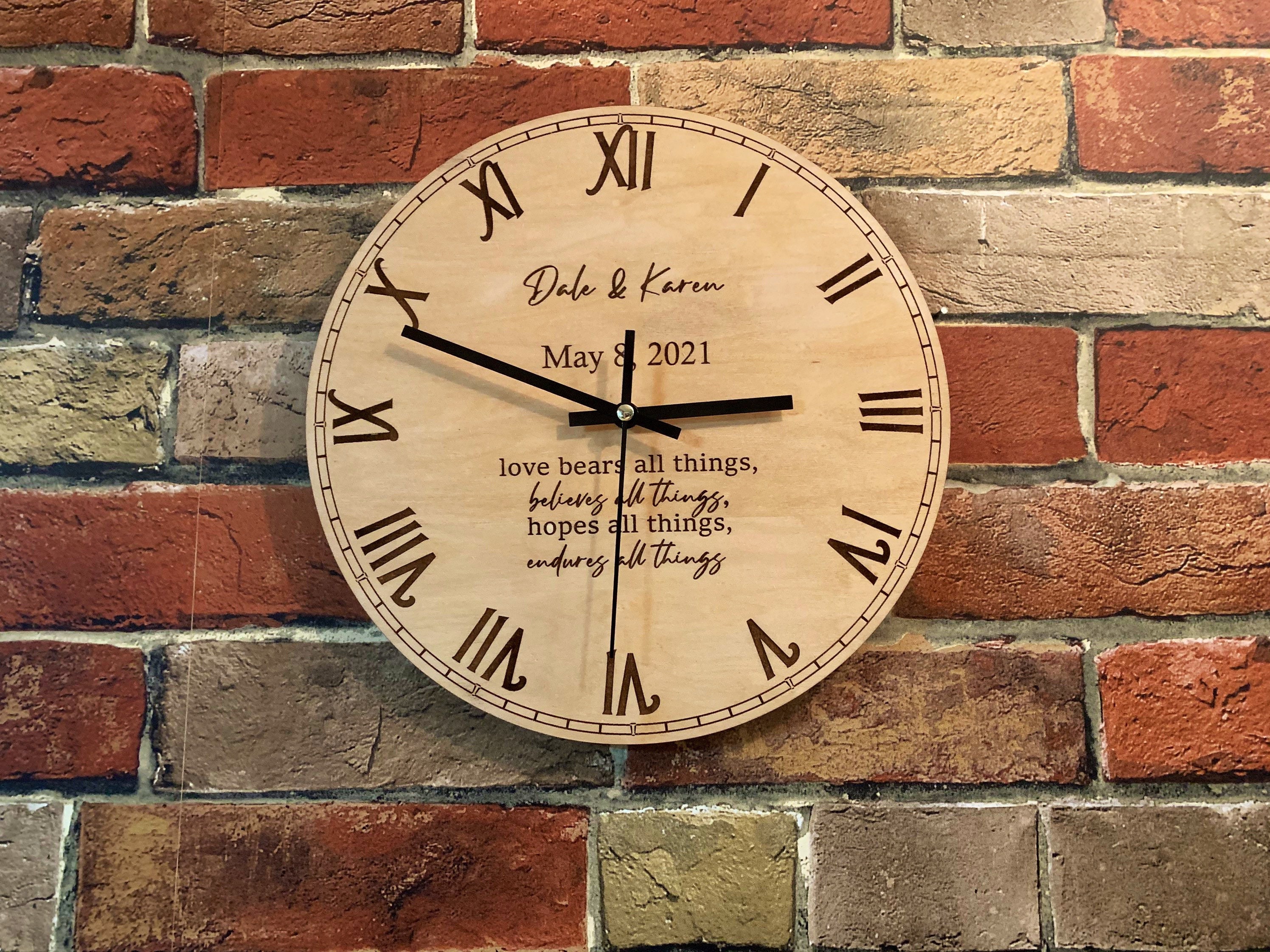 PERSONALIZED Engraved Clock Wedding Gift Anniversary Furniture Etsy