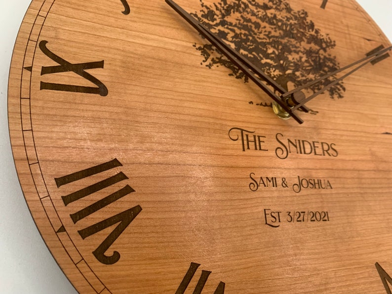PERSONALIZED Engraved Clock Wedding Gift Anniversary Furniture Etsy