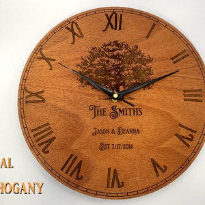 PERSONALIZED Engraved Clock Wedding Gift Anniversary Furniture Handcrafted Decor