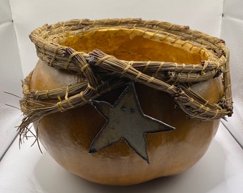 Large Gourd and Pine Needle Basket