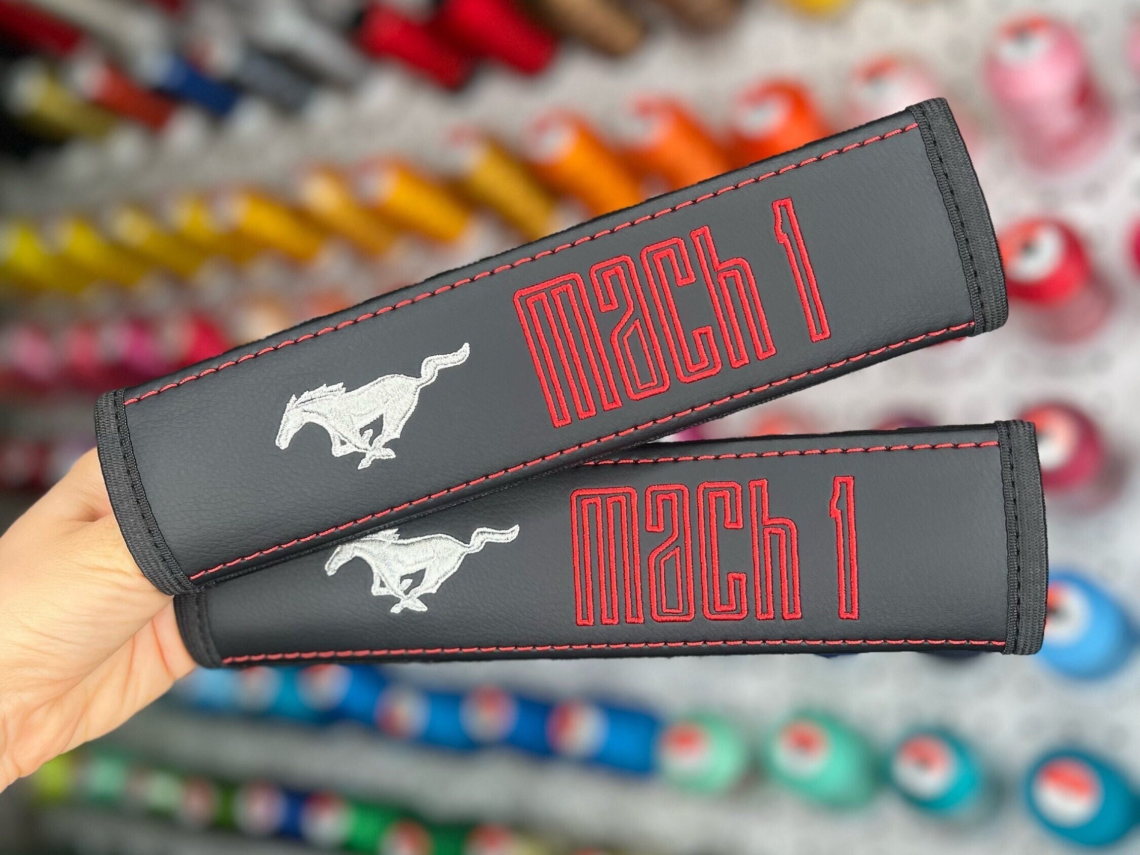 Mustang seat belt clearance covers