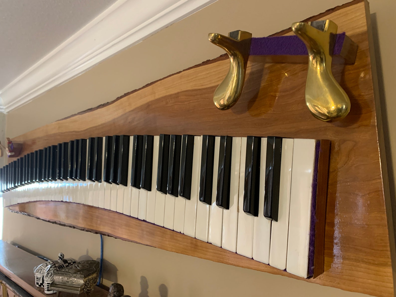 Custom Piano keyboard Hanging Art real Ivory keys Etsy