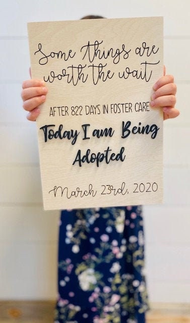 Adoption Sign Personalized I Am Adopted Photo Prop Perfect | Etsy
