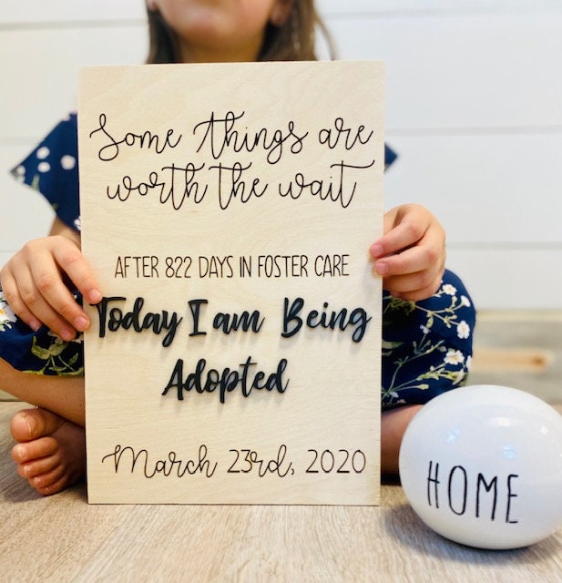 Adoption Sign Personalized I Am Adopted Photo Prop Perfect | Etsy