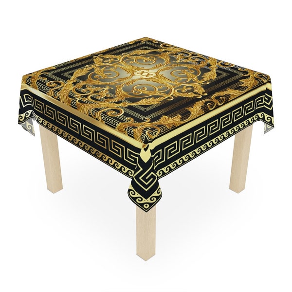 Table Runner With Gold Greek Key Etsy