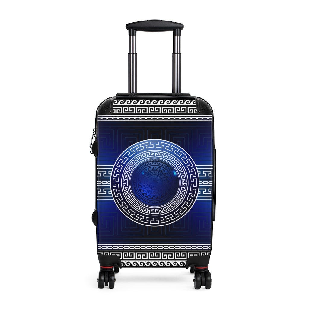 Llaves griegas Azul Blanco Negro Maleta | Etsy