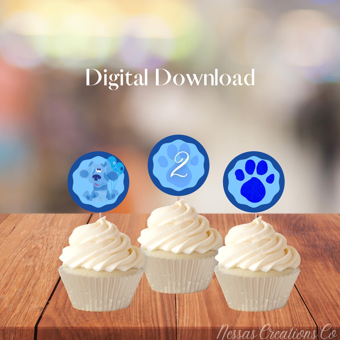Blues Clues Inspired Cupcake Toppers Digital - Etsy